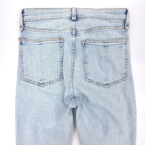 rag & bone Nina High-Rise Stretch Flare Ankle Jeans Jade Light Wash Boho Grunge - Picture 6 of 7